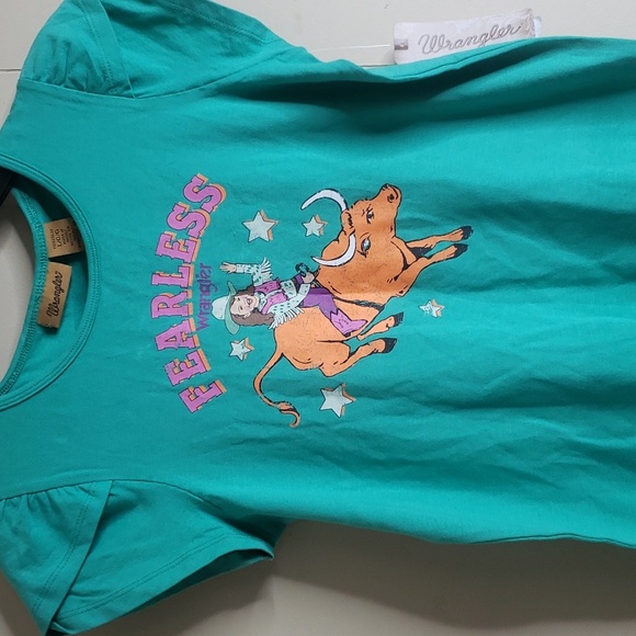Wrangler Short Sleeve Graphic Design Tee Large (10) Girls - Picture 2 of 5